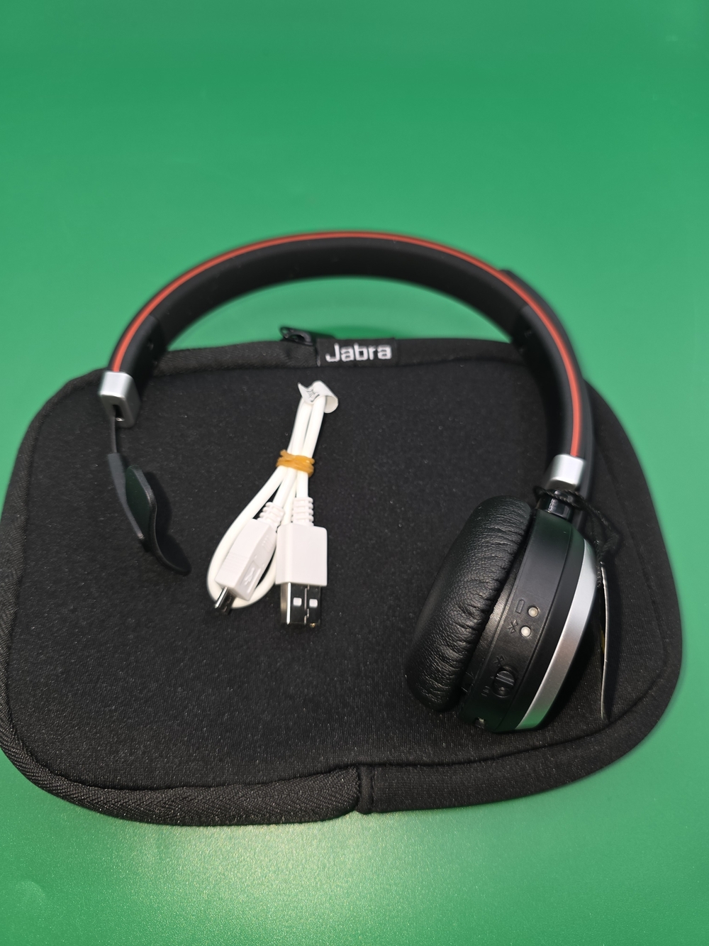 Jabra On-Ear Wireless Headphones - Black with Red Trim